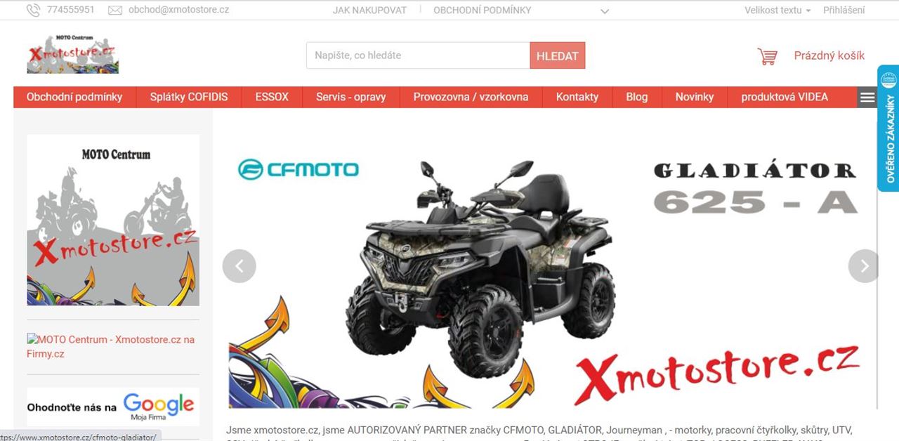 MOTO Centrum xmotostore.cz - kvalitní čtyřkolky, dětské a sportovní