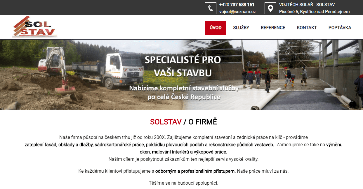 SOLSTAV - stavby vysočina, specialisté pro Vaši stavbu, kompletní stavební služby po celé ČR
