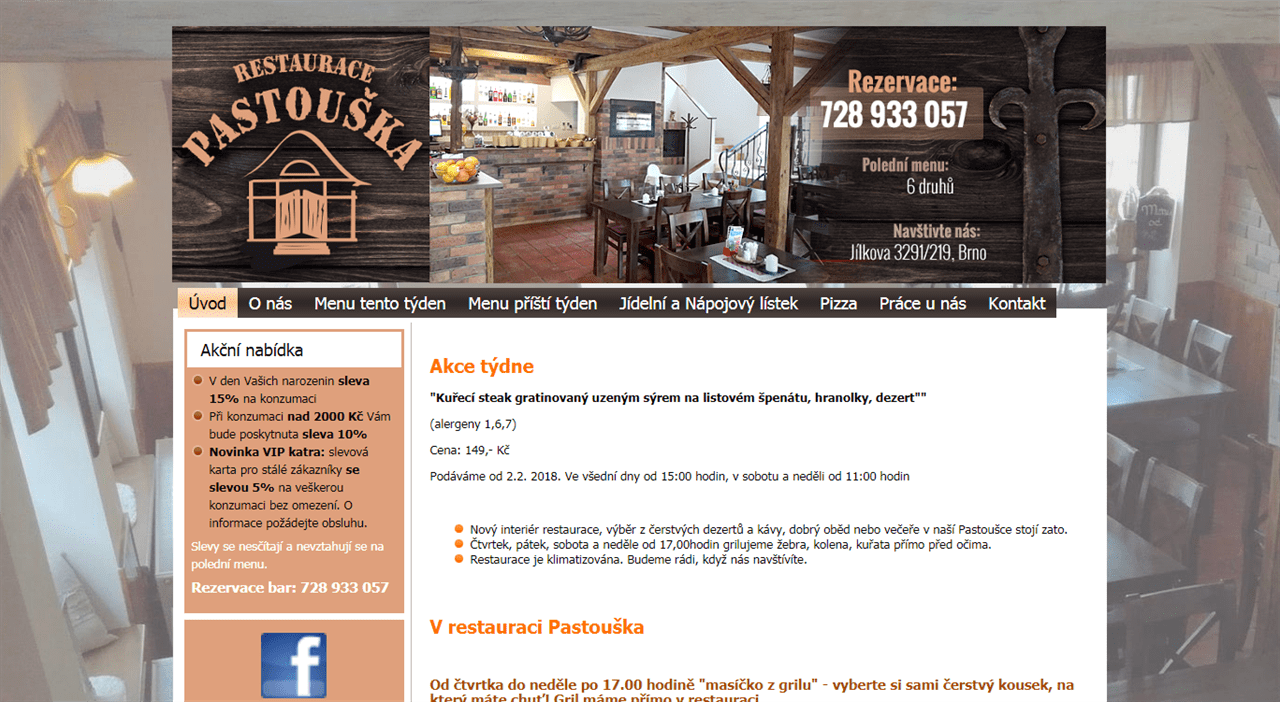 RESTAURACE PASTOUŠKA - restaurace a stravování Brno