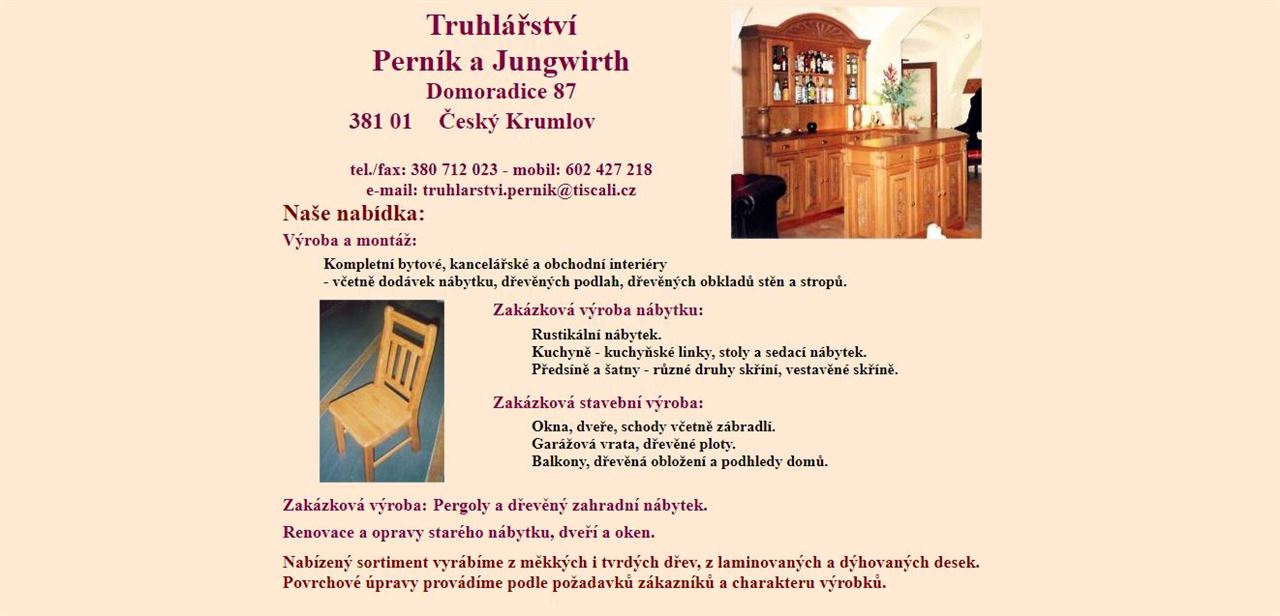 TRUHLÁŘSTVÍ - JOSEF PERNÍK